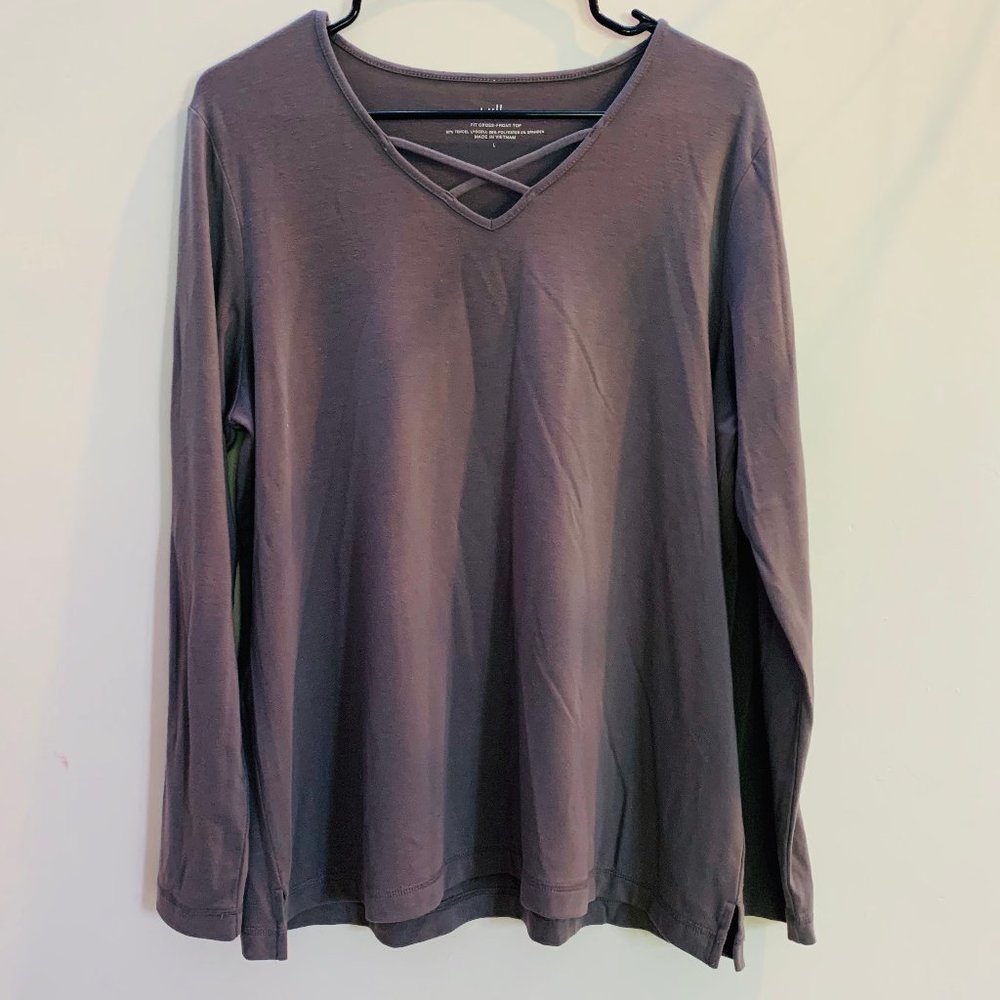 J Jill Fit Cross Front L Top